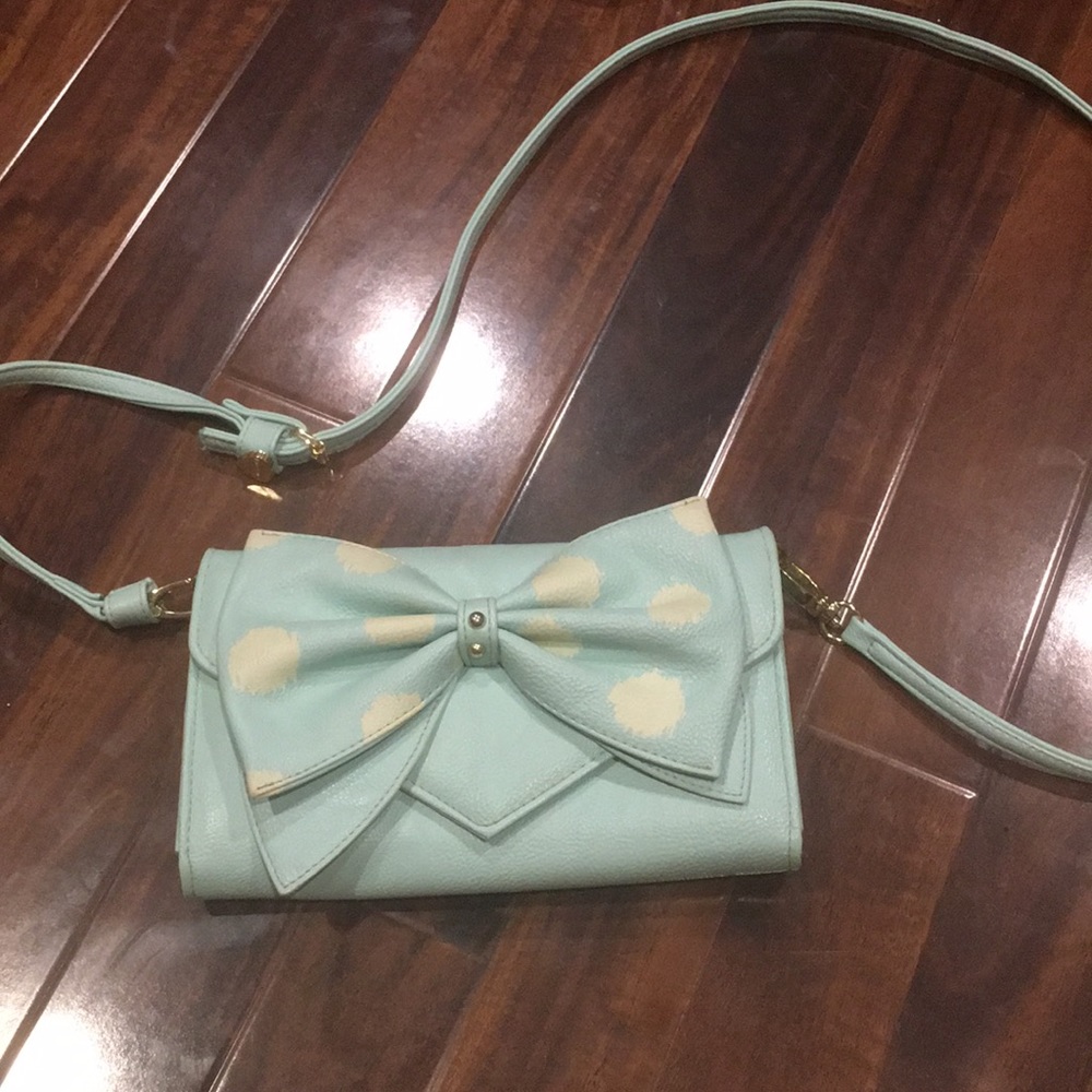 betsey johnson blue wallet crossbody